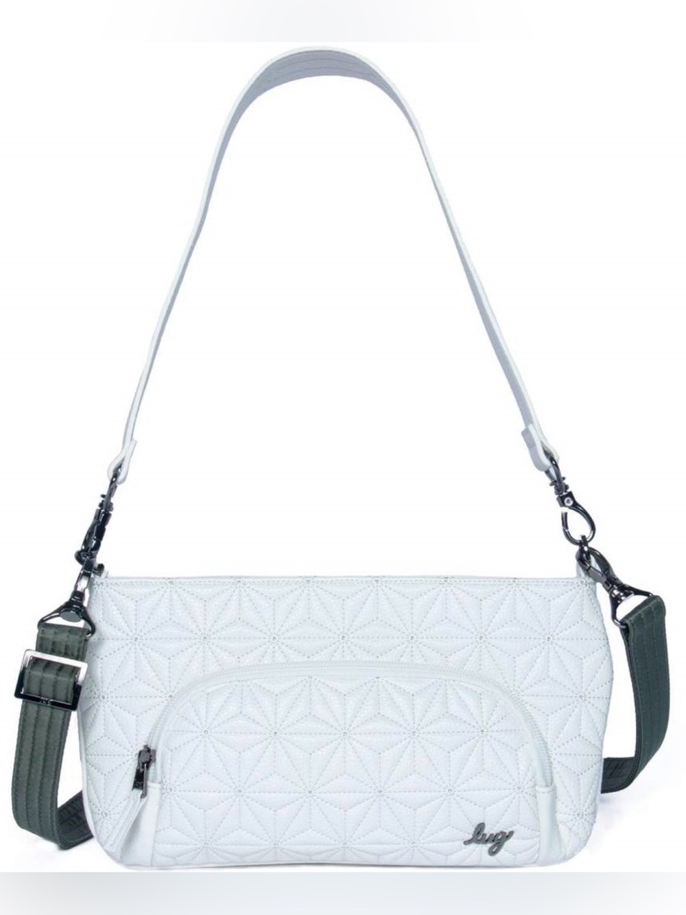 Lug Plié 2 Classic Quilted Crossbody Shoulder Bag White NWT